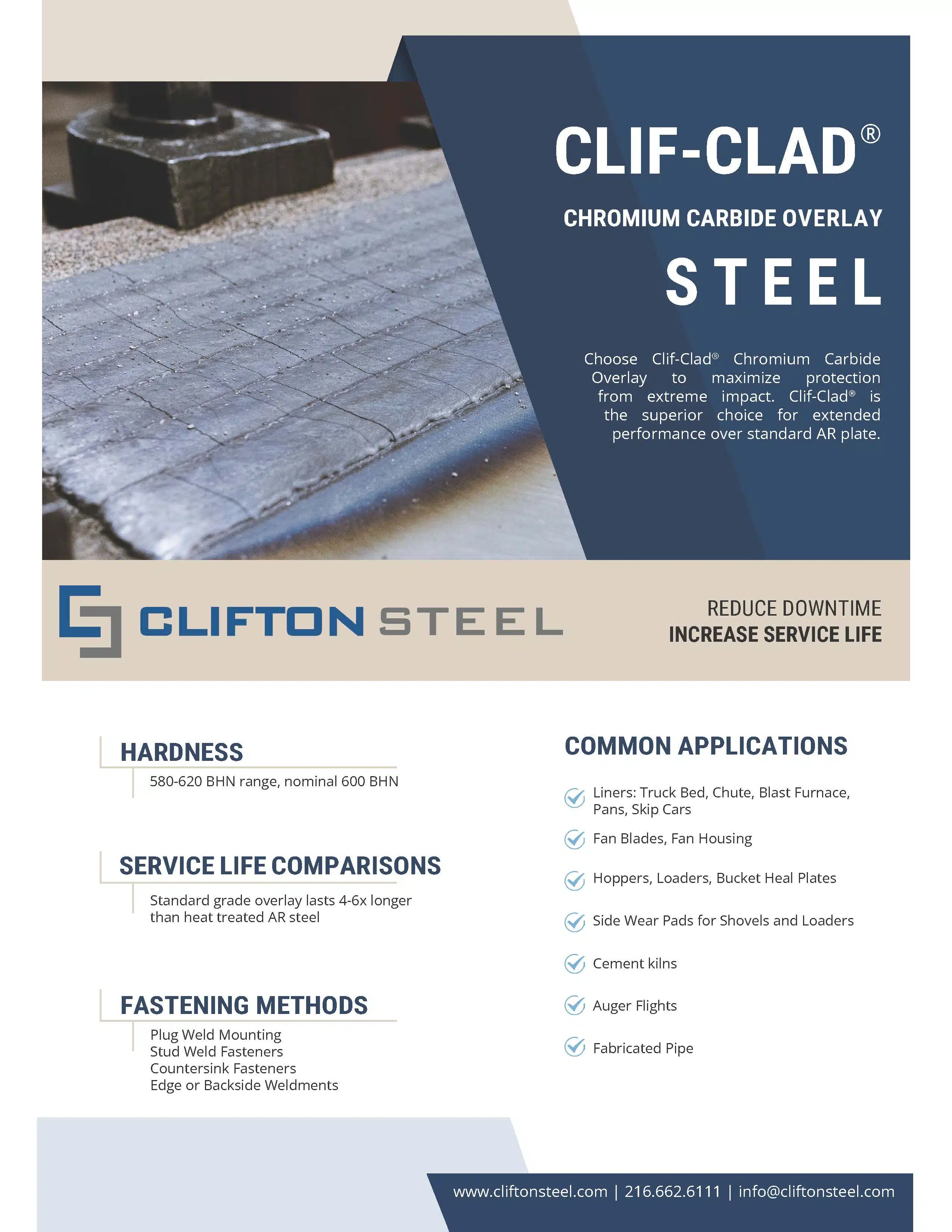 Clif-Clad Chromium Carbide Overlay Plate Brochure by Clifton Steel