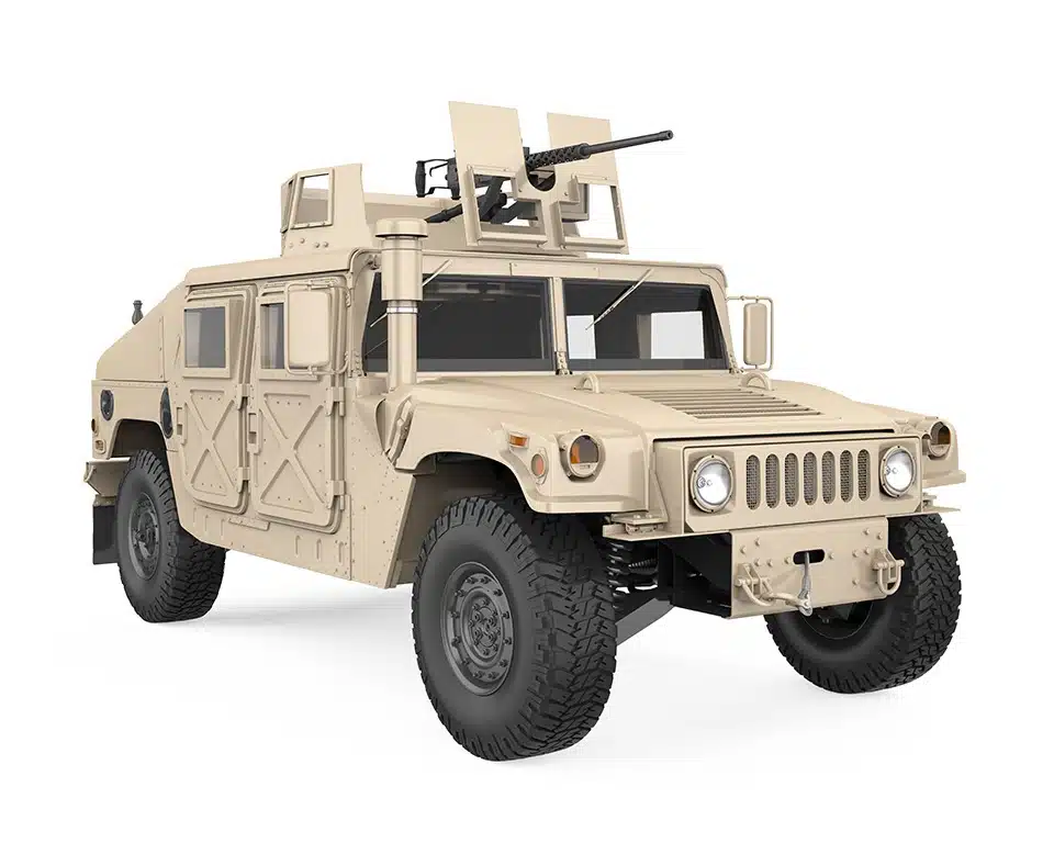 Humvee with added MIL-46100 armor plating