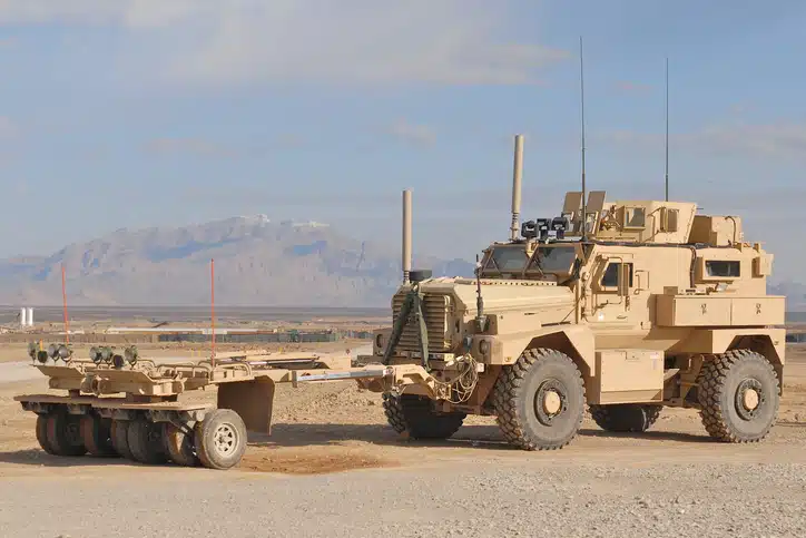 Watchdog Armor steel can be used for protection in military vehicles such as this MRAP 