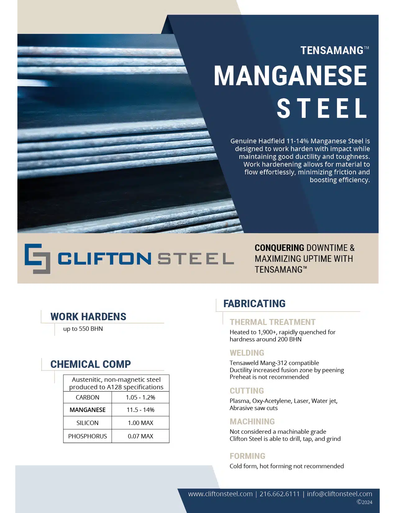 Manganese Steel brochure by Clifton Steel