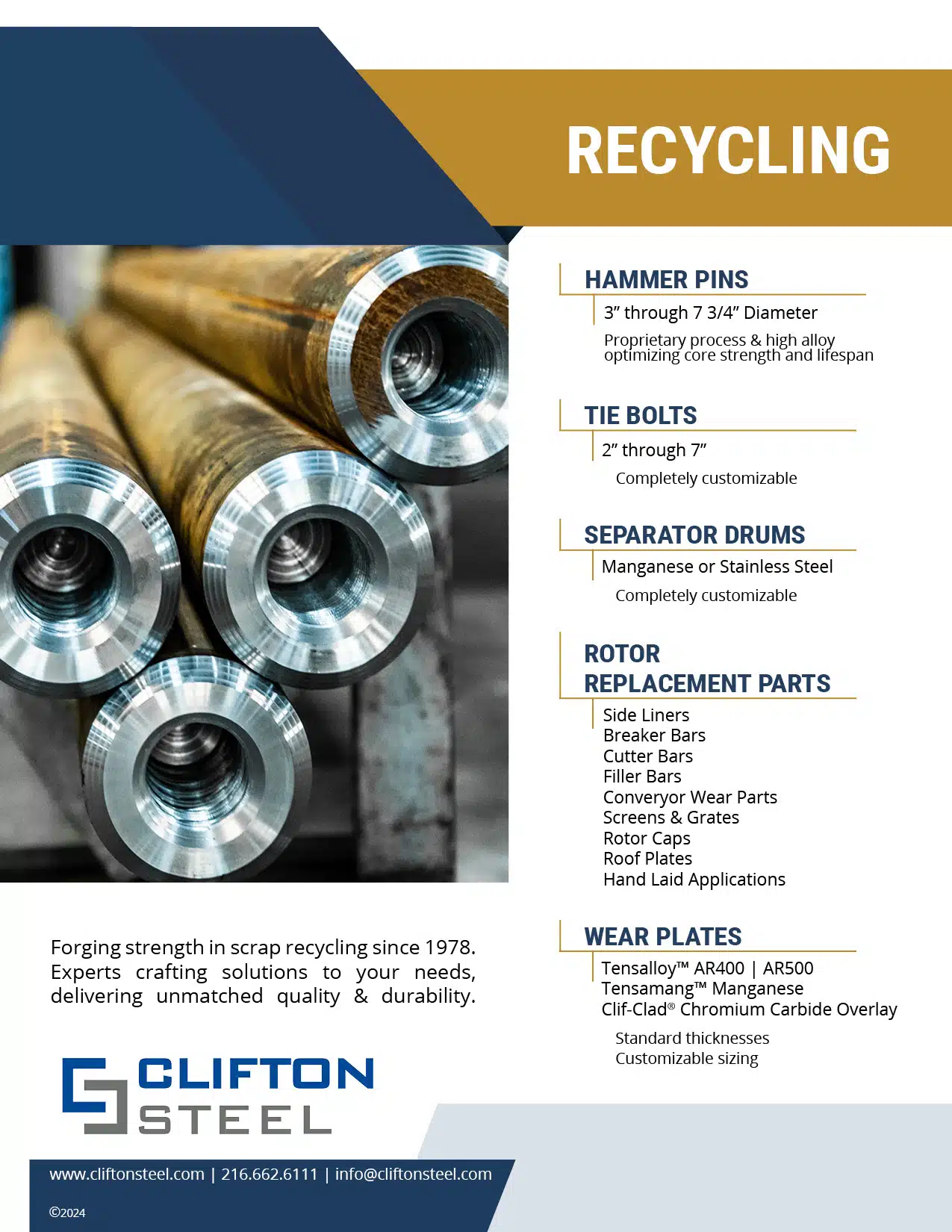 Scrap and recycling brochure for Clifton Steel
