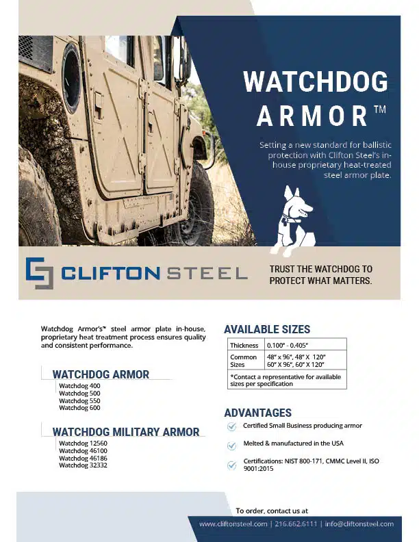 Watchdog Armor Steel Plate brochure by Clifton Steel